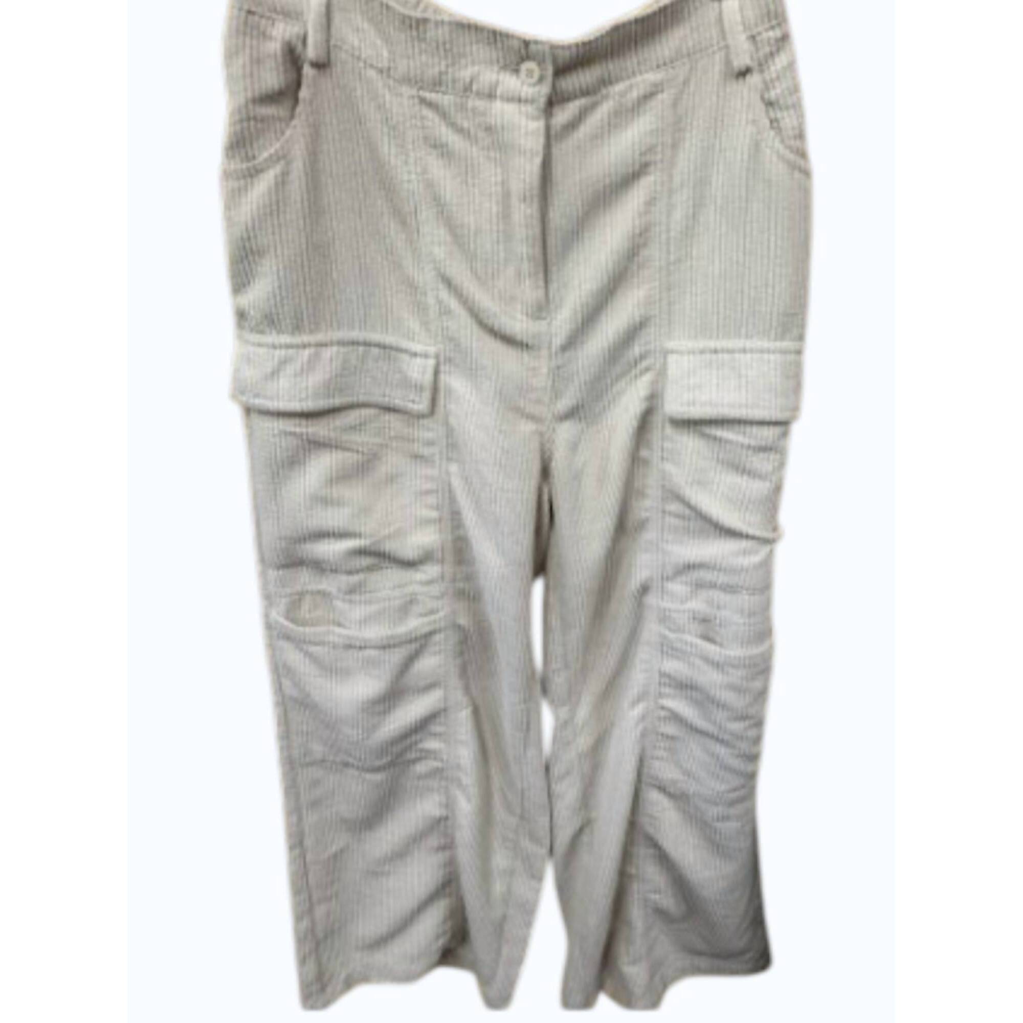 New Hunter & Brown Women's Cargo Corduroy Pant - Plus In Cream